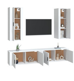 Ensemble de meubles TV 4 pcs Blanc Bois d'ingénierie