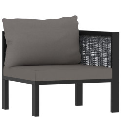 Salon de jardin 8 pcs avec coussins Résine tressée Anthracite