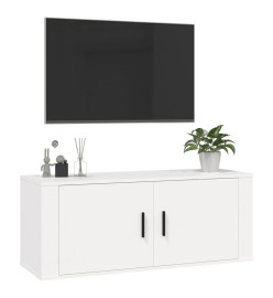 Meuble TV mural Blanc 100x34,5x40 cm