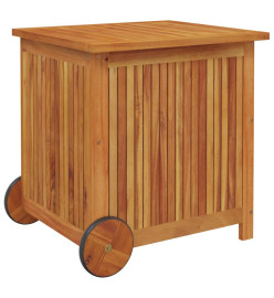 Boîte de rangement de jardin avec roues 60x50x58 cm Bois acacia