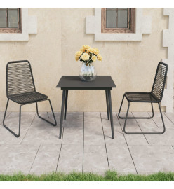 Salon de jardin 3 pcs Rotin PVC Noir