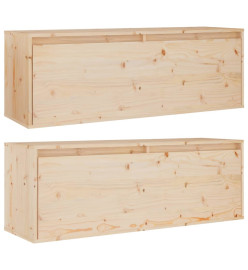 Armoires murales 2 pcs 100x30x35 cm Bois de pin massif