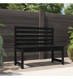 Banc de jardin noir 109 cm bois massif de pin