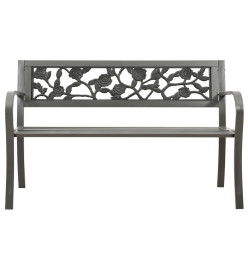 Banc de jardin 125 cm Acier Gris