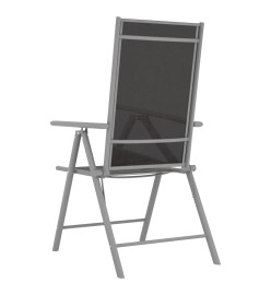 Chaises de jardin pliables 6 pcs Textilène Noir