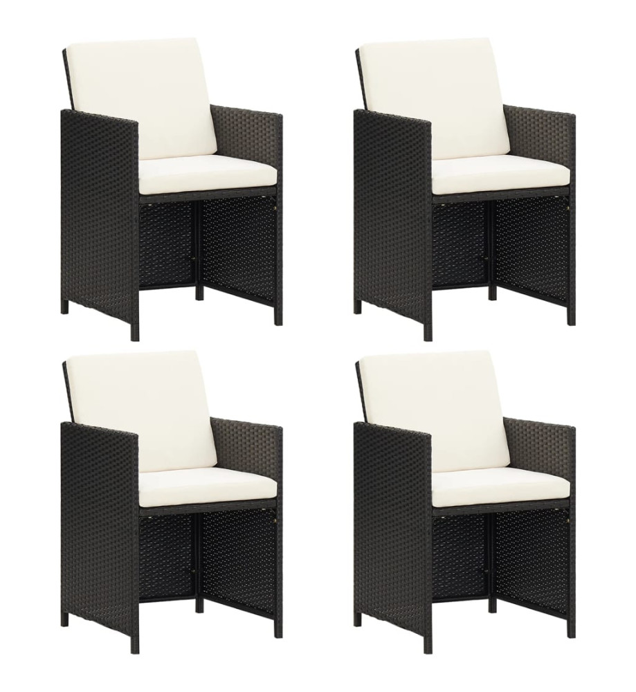 Chaises de jardin 4 pcs Résine tressée Noir Chaises de jardin 4 pcs Résine tressée Noir