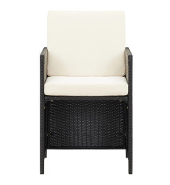 Chaises de jardin 4 pcs Résine tressée Noir