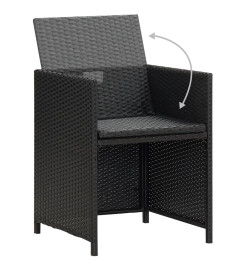 Chaises de jardin 4 pcs Résine tressée Noir