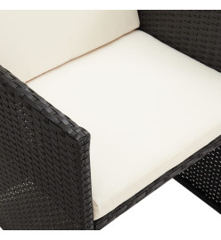 Chaises de jardin 4 pcs Résine tressée Noir