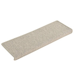 Tapis d'escalier autocollants 15 pcs 65x21x4 cm Argenté