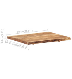 Dessus de table Bois d'acacia massif 80x(50-60)x3,8 cm