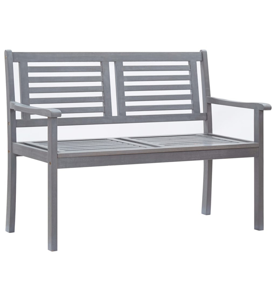 Banc de jardin 2 places 120 cm Gris Bois d'eucalyptus solide Banc de jardin 2 places 120 cm Gris Bois d'eucalyptus solide