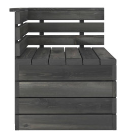 Salon palette de jardin 12 pcs Bois de pin massif Gris foncé