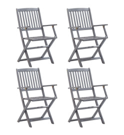 Chaises pliables d'extérieur 4 pcs Bois d'acacia solide