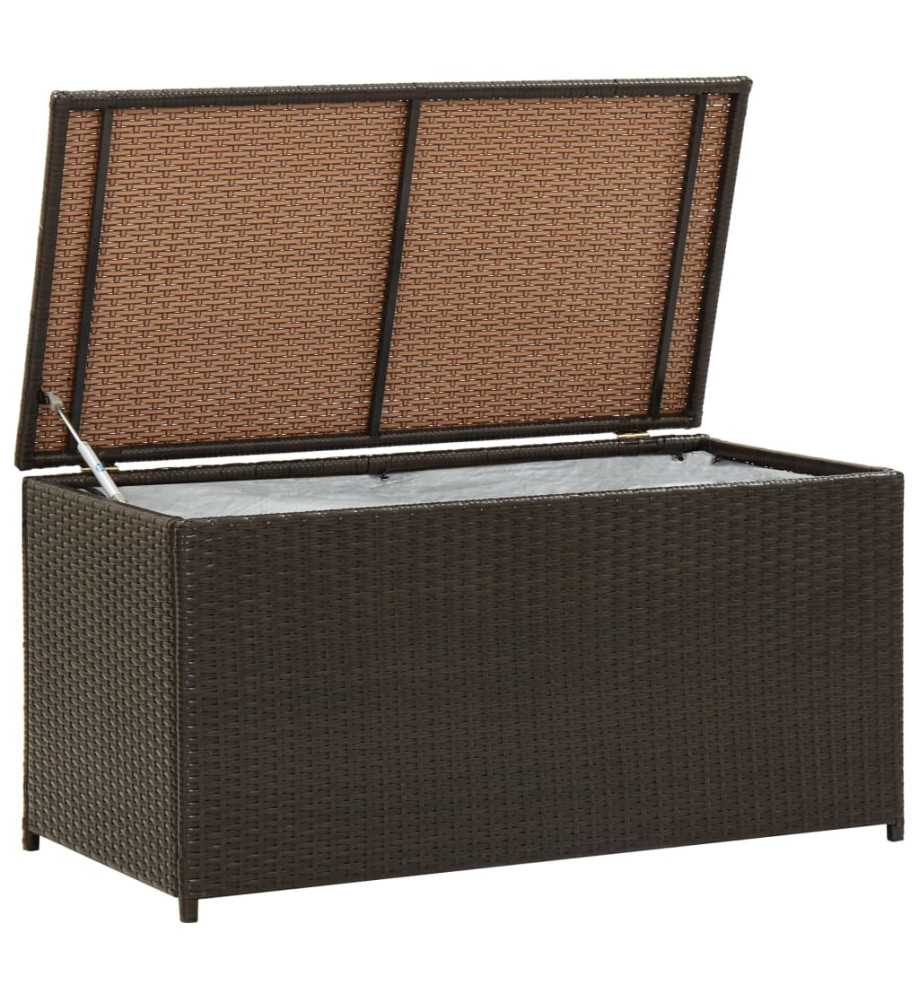 Boîte de rangement de jardin Résine tressée 100x50x50 cm Marron Boîte de rangement de jardin Résine tressée 100x50x50 cm Marron