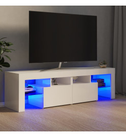 Meuble TV avec lumières LED Blanc brillant 140x36,5x40 cm