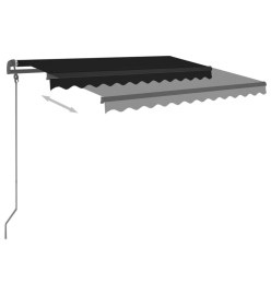 Auvent rétractable manuel avec poteaux 3,5x2,5 m Anthracite