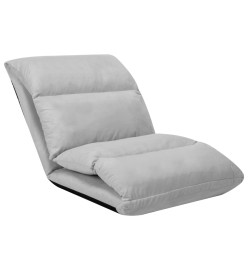 Chaise pliable de sol Gris clair Microfibre