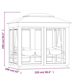 Belvédère convertible en balancelle Blanc crème