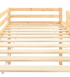 Lit mezzanine d'enfants avec toboggan et échelle Pin 97x208 cm