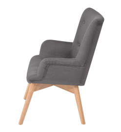 Fauteuil avec repose-pied Gris Tissu