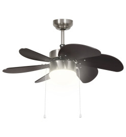 Ventilateur de plafond avec lampe 76 cm Marron foncé