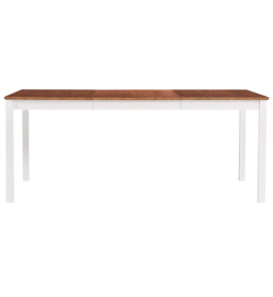 Table de salle à manger Blanc et marron 180 x 90 x 73 cm Pin