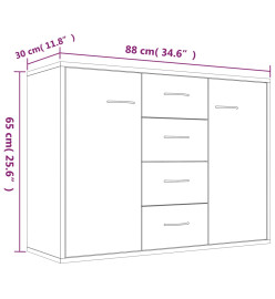 Buffet Chêne fumé 88x30x65 cm Bois d'ingénierie