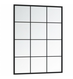 Miroir mural noir 80x60 cm métal