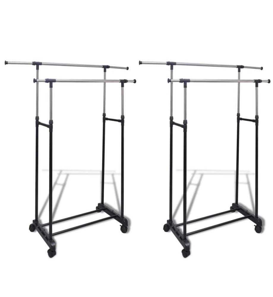 Porte-manteaux réglables 2 pcs 2 rails d'accrochage