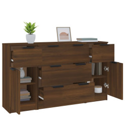 Ensemble de buffets 3 pcs Chêne marron Bois d'ingénierie