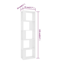 Bibliothèque/Séparateur de pièce Blanc 45x24x159 cm Aggloméré