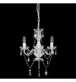 Lustre avec perles Blanc Rond 3 x E14