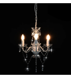 Lustre avec perles Blanc Rond 3 x E14