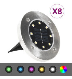 Lampes solaires de sol 8 pcs Lumières LED couleur RVB