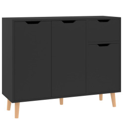 Buffet Noir brillant 90x30x72 cm Aggloméré