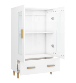 Buffet Blanc brillant 70x31x115 cm Bois d'ingénierie