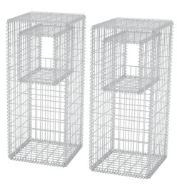 Jardinière/Poteau de panier gabion 2 pcs Acier 50x50x120 cm