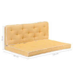 Ensemble de coussins de canapé palette 2 pcs Jaune