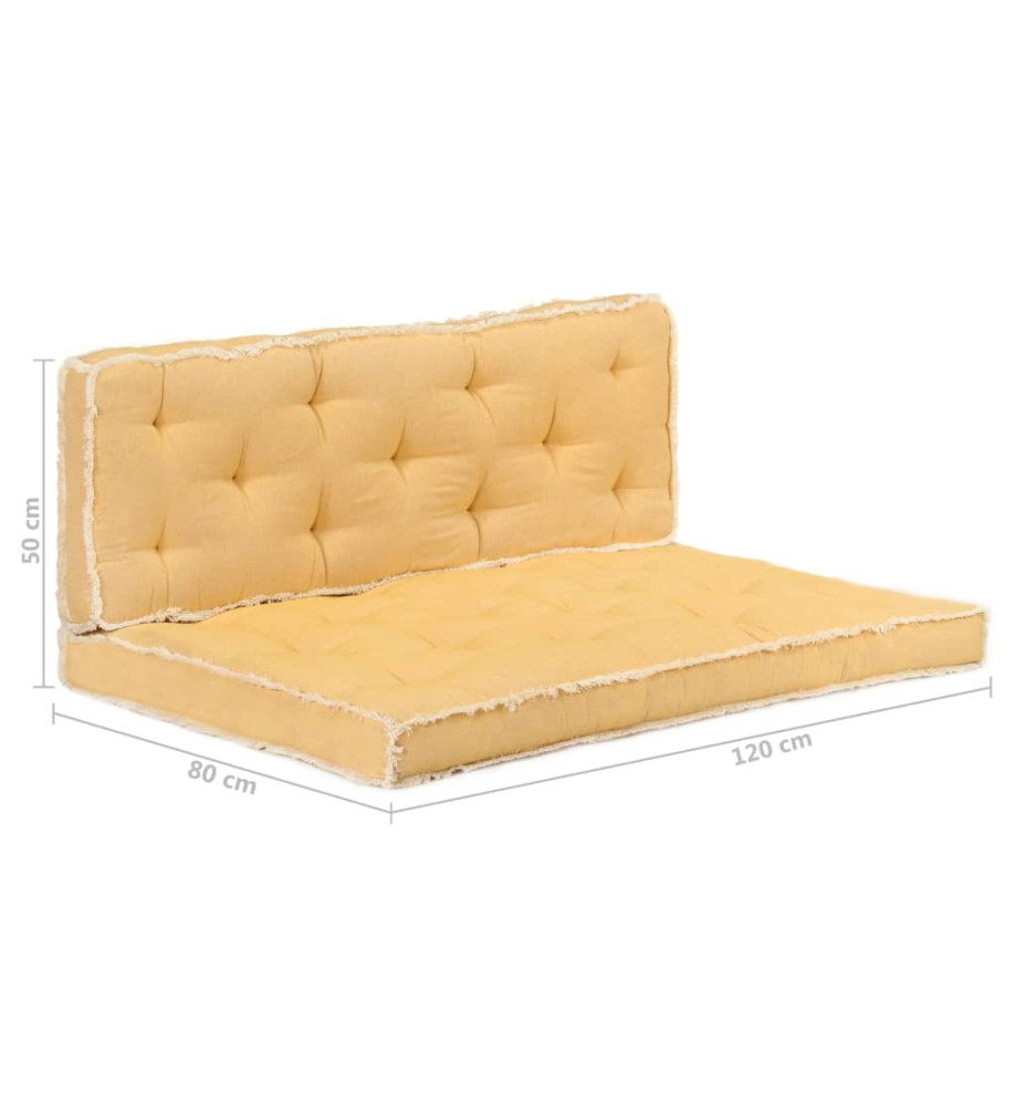 Ensemble de coussins de canapé palette 2 pcs Jaune