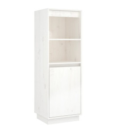 Buffet Blanc 37x34x110 cm Bois massif de pin