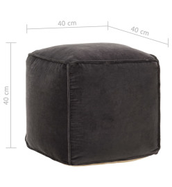 Pouf Velours de coton 40 x 40 x 40 cm Anthracite