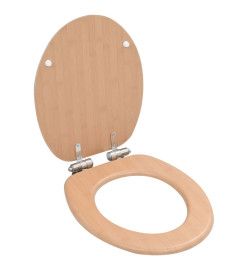 2 pcs Sièges WC MDF et couvercle à fermeture en douceur Bambou