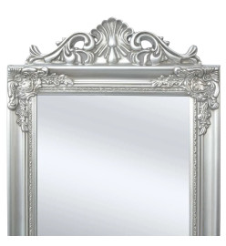 Miroir sur pied Style baroque 160x40 cm Argenté