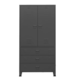 Garde-robe industrielle Anthracite 90x50x180 cm Métal