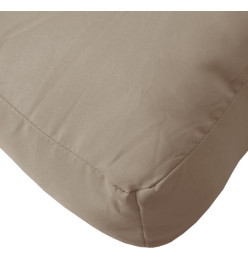 Coussin de palette taupe 70x70x12 cm tissu