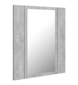 Armoire de salle de bain à miroir LED Gris béton Acrylique