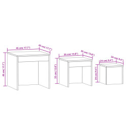 Tables gigognes 3 pcs Chêne fumé Bois d'ingénierie