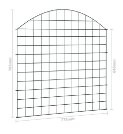 Ensemble de clôture de jardin arquée 77,5x78,5 cm vert