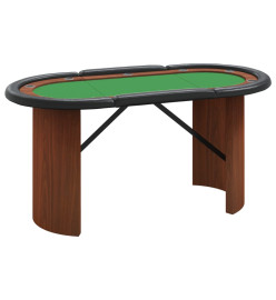 Table de poker 10 joueurs Vert 160x80x75 cm